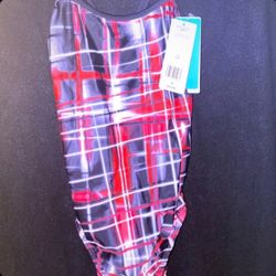 New Women’s XS (30) Red, Black, & White Speedo Swimsuit