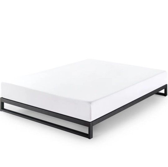 Queen Bed Set: 8" Mattress & Black Zinus Bed Frame