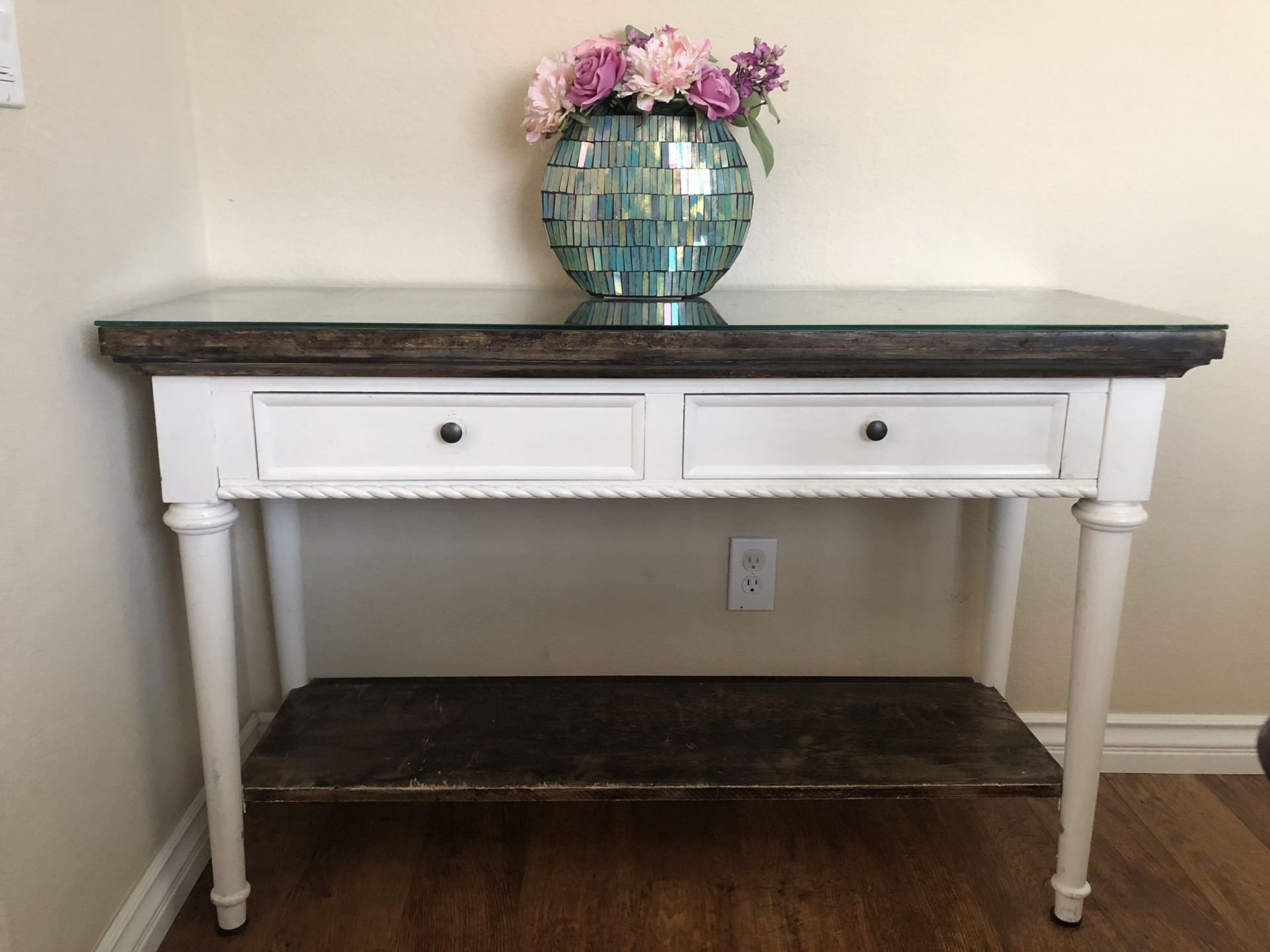 Wood accent table sofa table console table