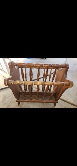 Wooden magazine vintage holder