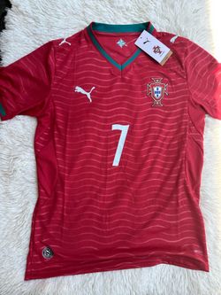 New kids Puma Portugal #7 Ronaldo Red Soccer Jersey
