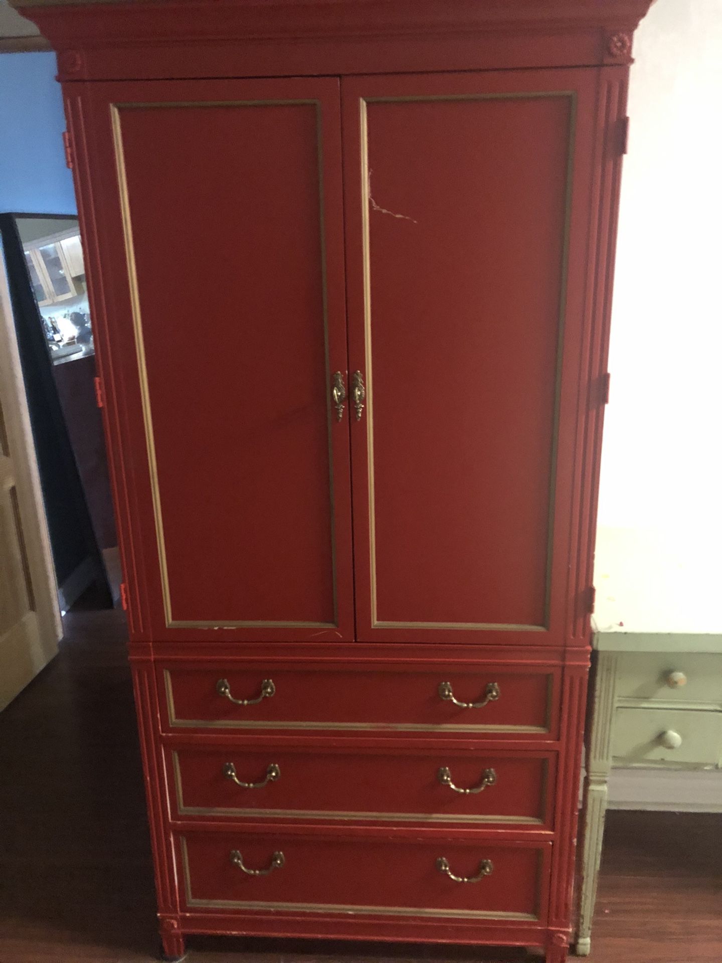 FREE- Red armoire. Must Go!!