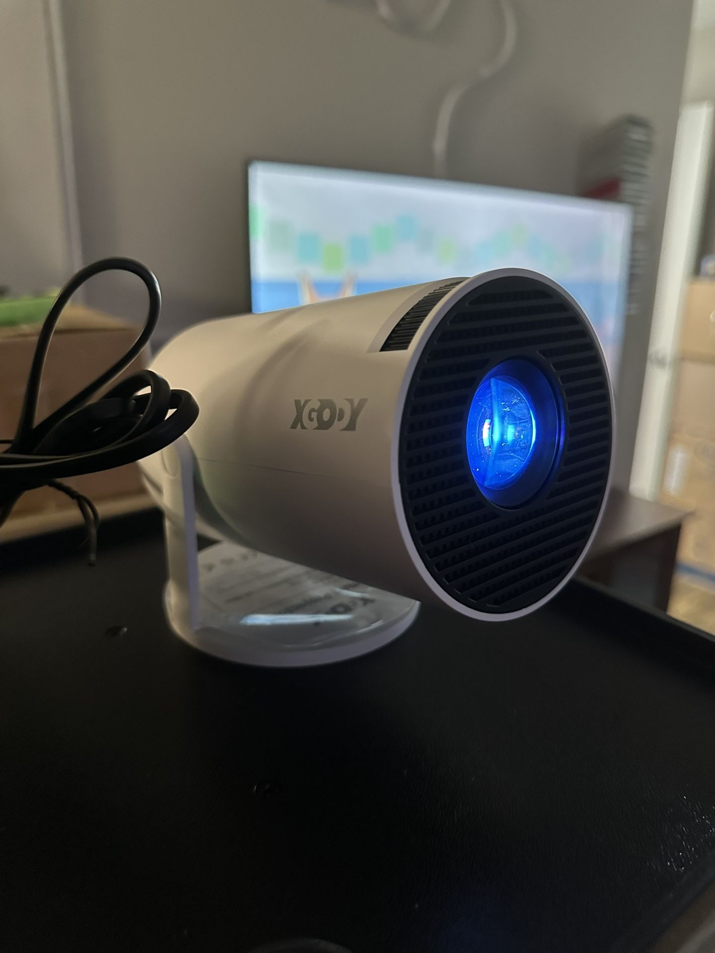 Xgody [Gimbal 3] Mini Projector with WiFi and Bluetooth, Auto Keystone Correction, 200" Screen, 4K 300 ANSI Smart Movie Projector for Home Bedroom