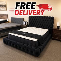 Black queen size bed frame | mattress sold separately