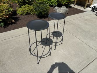 Hammered Top Metal Stools