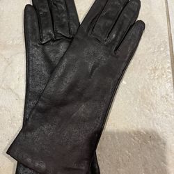 Genuine Leather Chocolate Brown Women’s Gloves Sz 6.5