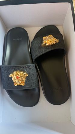 Versace medusa slide sandals black 37.5