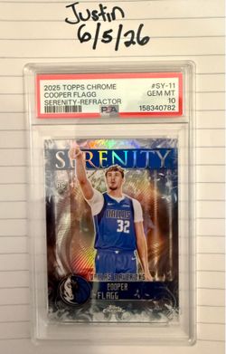 PSA 10 2025 TOPPS CHROME COOPER FLAGG SERENITY-REFRACTOR #SY-11 GEM
