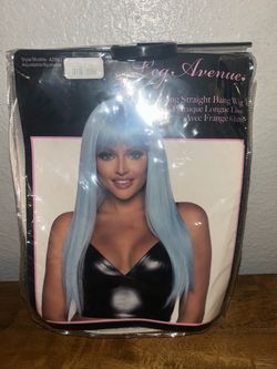 Leg Avenue Long Straight Bang Wig Light Blue