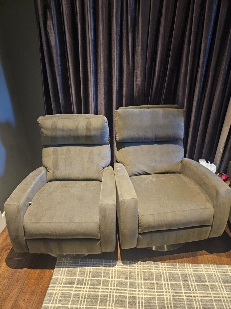 2 Swivel Recliner Chairs