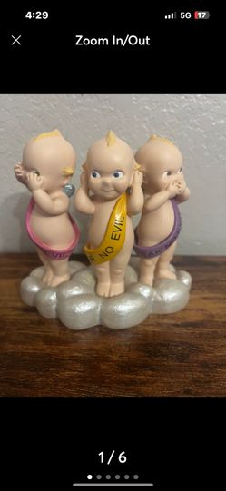 Angelic Trio Jesco See hear speak no evil angel cherub figurine Danbury Mint sky