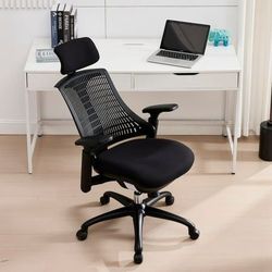 Dayalane Mesh Ergonomic Office Chair with Adjustable Headrest & Armrests, Black