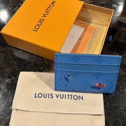 LV Pool Blue Lagoon Double Card Case Wallet
