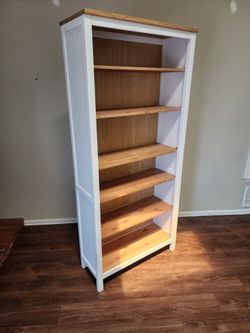 Tall Wood Bookcase with 5 Shelves