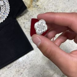 925 Silver VS1 Moissanite Ring Size 9