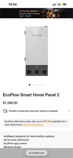 Eco Flow Smart Home Panel 2 & EcoFlow Solar panel 110W