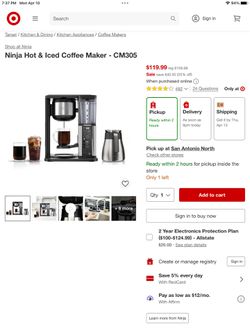 Ninja Hot & Iced Coffee Maker- CM305- Used 3-4 Times for Sale in