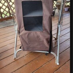 31" H Outdoor Portable Compact Camping Station, 3-Tier Folding Storage, Cabinet with Large Storage Organizer, use for Camp Kitchen, Picnic,  Cookout