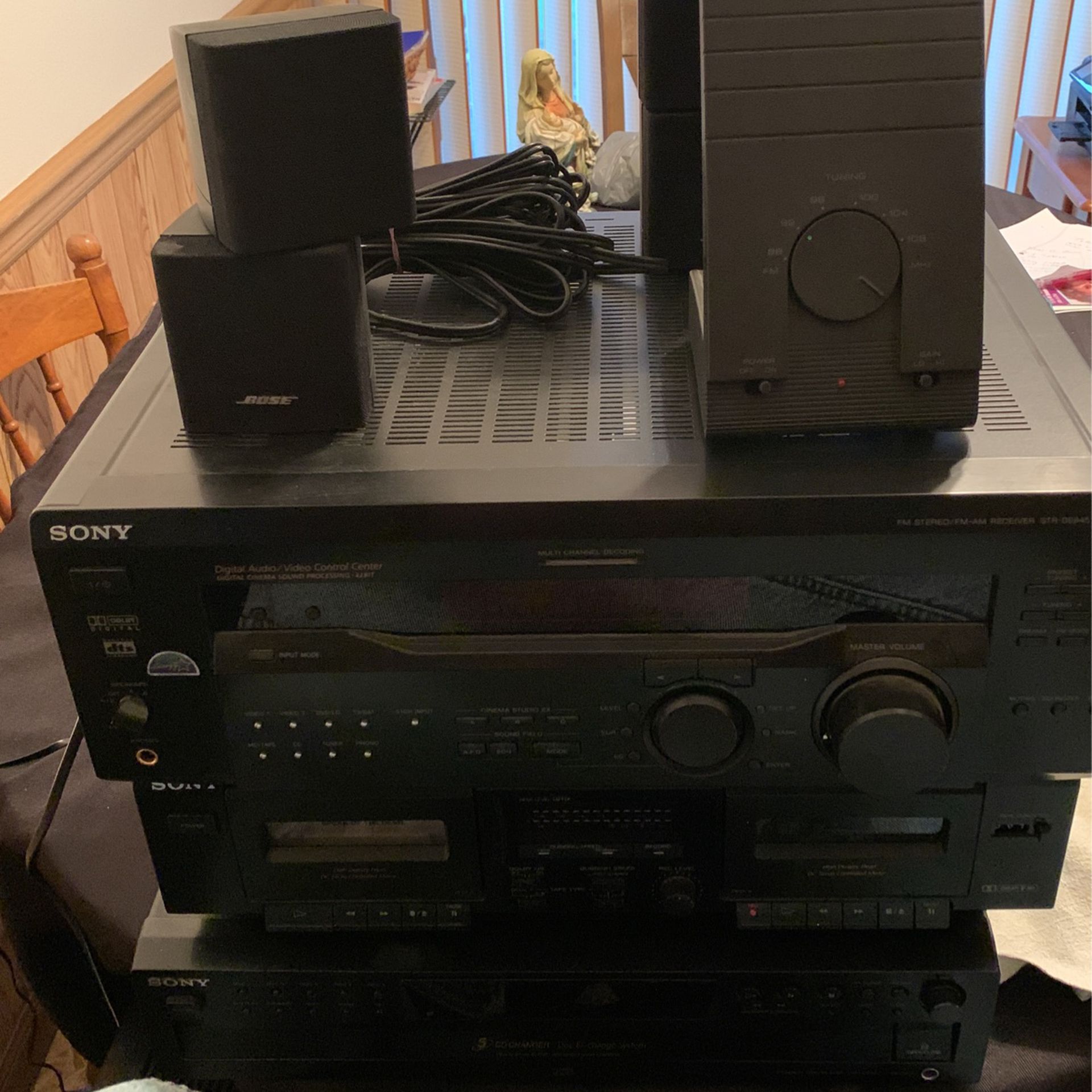 Sony STR-D715 video Receiver And Remote Control W/ Bose Surround Sons System With Power Sub
