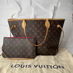 Louis Vuitton Neverful MM Tote Bag LV Damier 2PCS Sub-Pack Brown