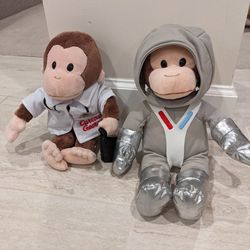 Curious George Stuffed Animals - Astronaut & Doctor 