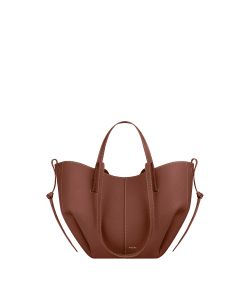 Polene NWT Authentic Polene Paris Cyme Mini Shoulder Tote Handbag Cognac Expandable