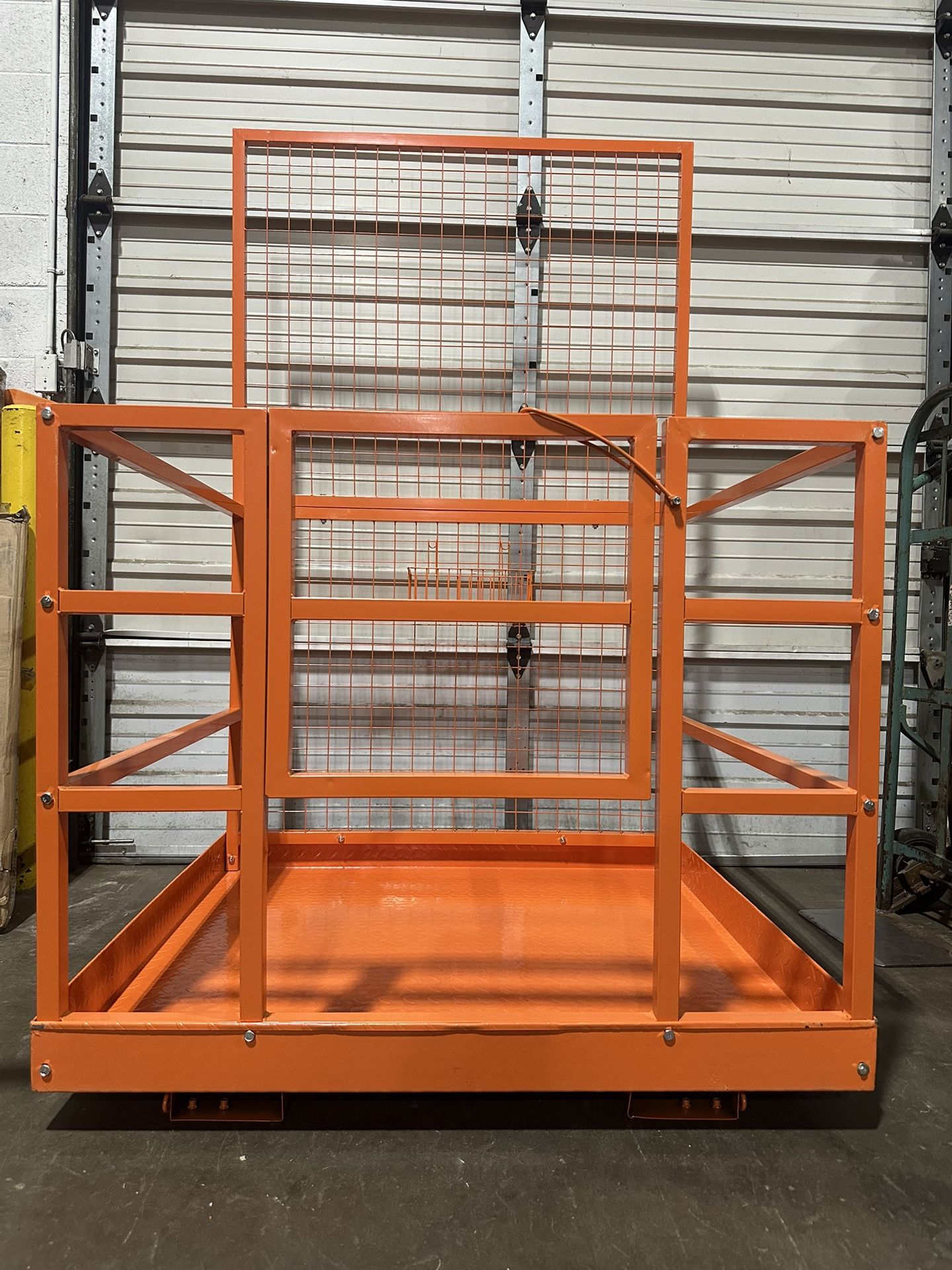 Forklift Safety Cage, Forklift Man Basket 1400lbs Capacity, 43"x45" Work Platform with Safety Harnes