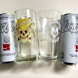 COCA-COLA, Step Brothers, Halloween Shot Glasses, Belching Beaver Glass And Eddy Bower - Glass & Can Sets 