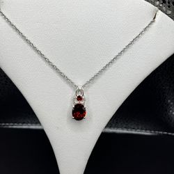 Red Cubic Zirconia Necklace 