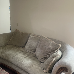 Classic Sofa Set with Solid Wood Arms – Good Condition