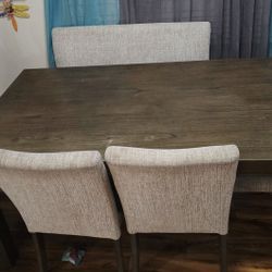 Heavy Dinning Table With 4 Chairs And Bench