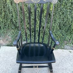 Vintage Hitchcock Style Wood Rocking Chair By Tell City Chair Company 