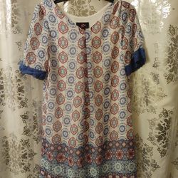 Girls Size 12 Dress White And Blue