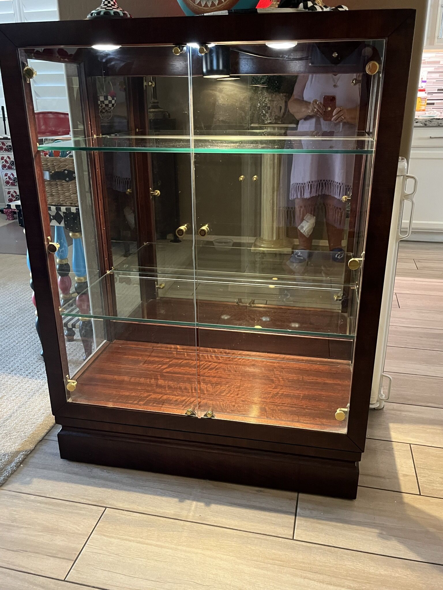 Henredon Wood And Glass Display Cabinet