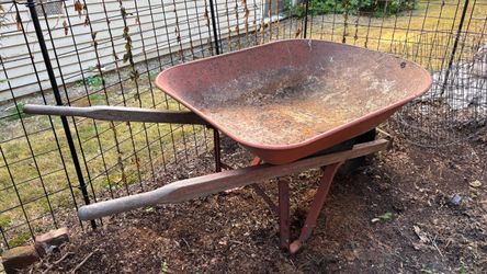 Garden wheel barrow.