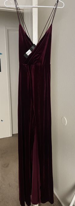 FASHION NOVA “Wishful Thinking Dress” in Burgundy