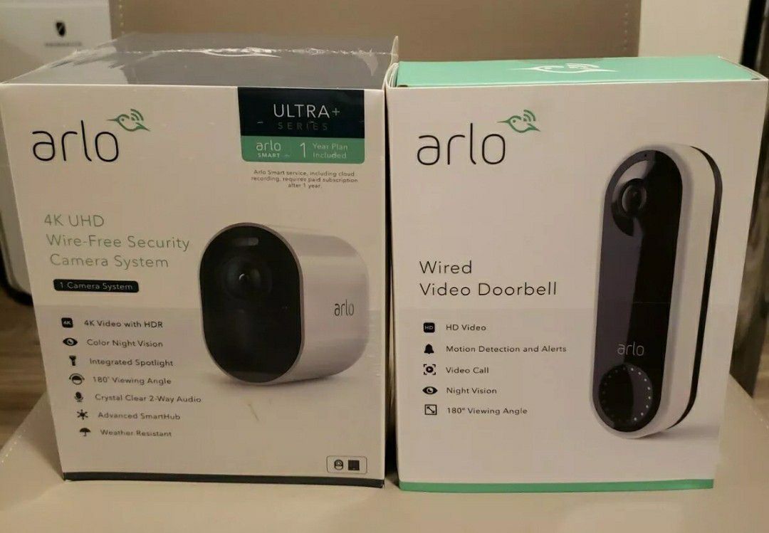 Arlo Ultra - 4K UHD Wire-Free Security Camera, Color Night Vision, Spotlight, 2-Way Audio, Indoor/Outdoor | with Arlo Video Doorbell