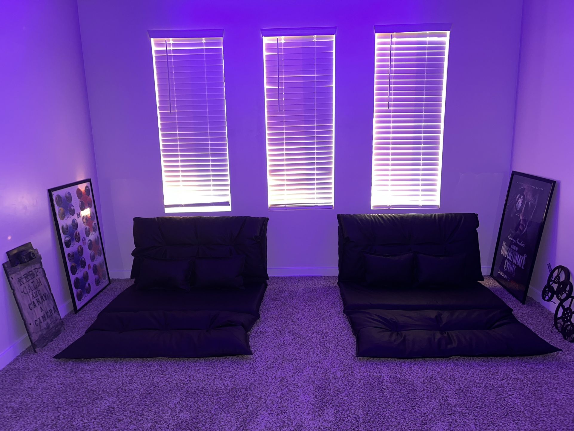 Sofa Couches Gaming Chair Lounge Foldable Bed Black Theater Room Furniture Kid Seat Game Relaxing 