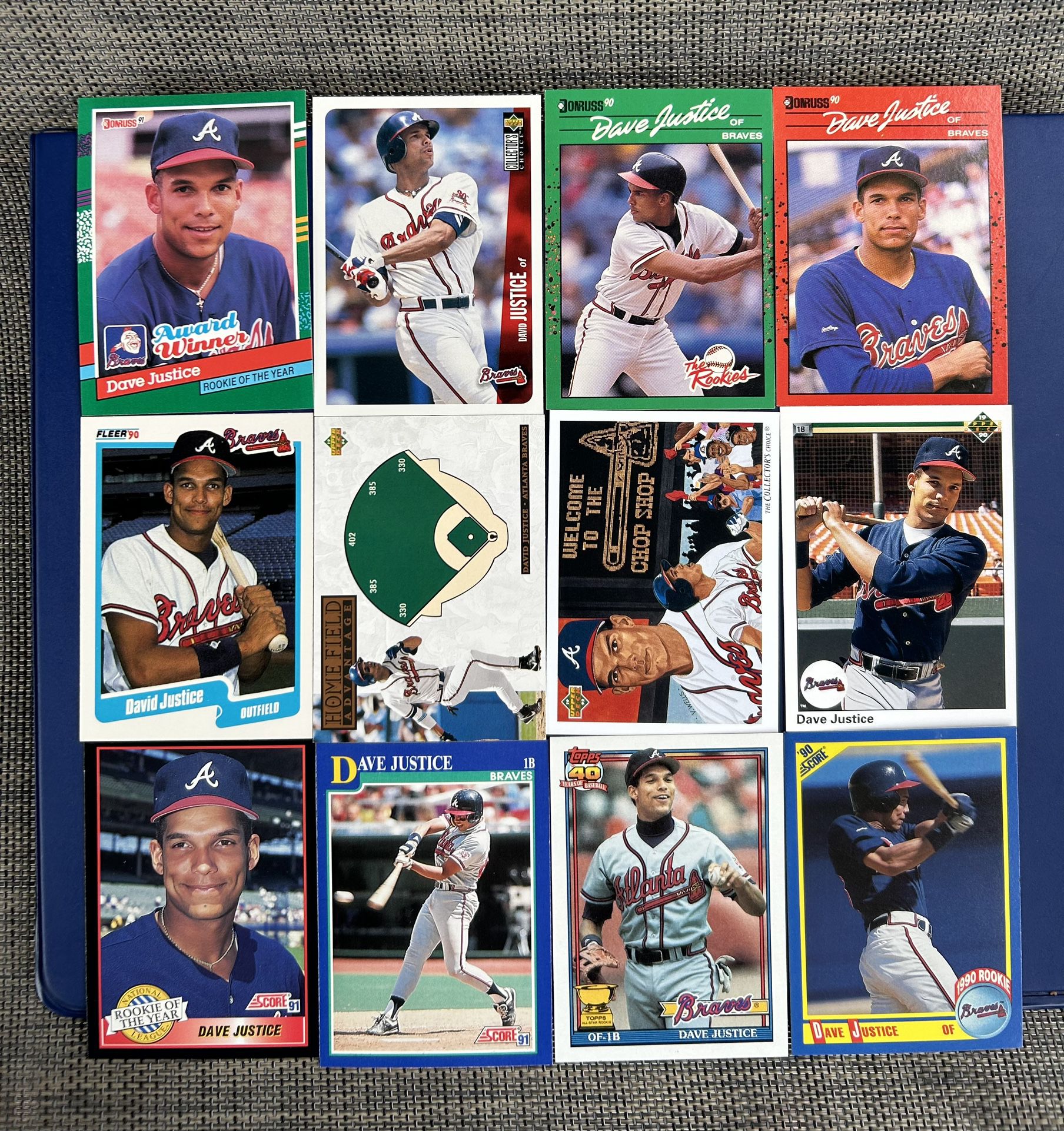 Dave Justice Rookie Baseball Card Lot 