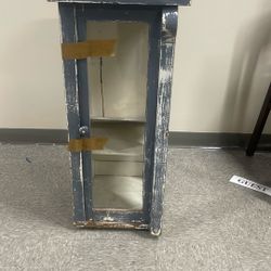 Rustic Wood Cabinet (Blue-Gray)