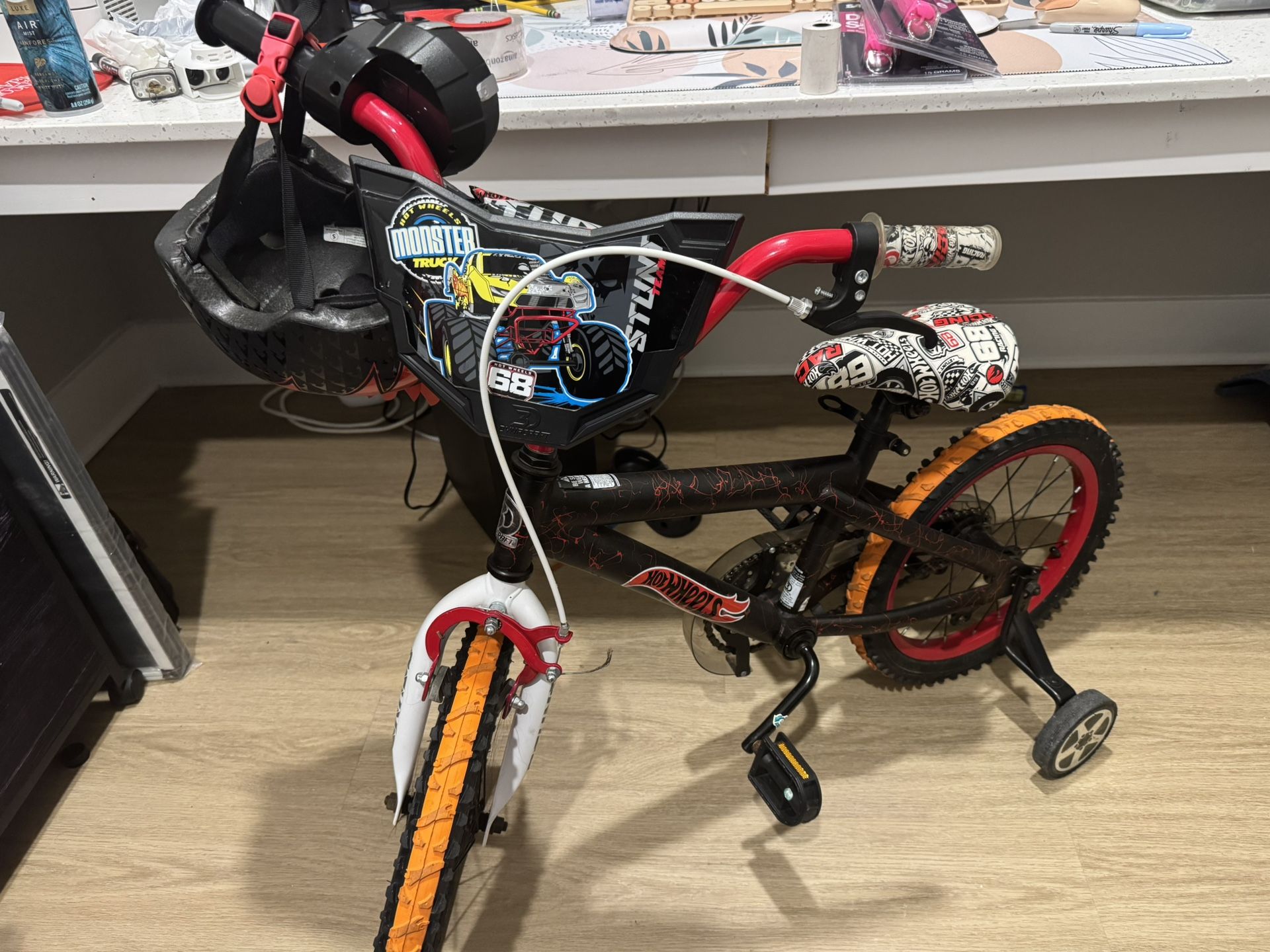 Hot Wheels Bike For Boys (with training wheels)