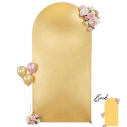 Besutolife Wedding Arch Backdrop Cover, 6FT Gold Yellow