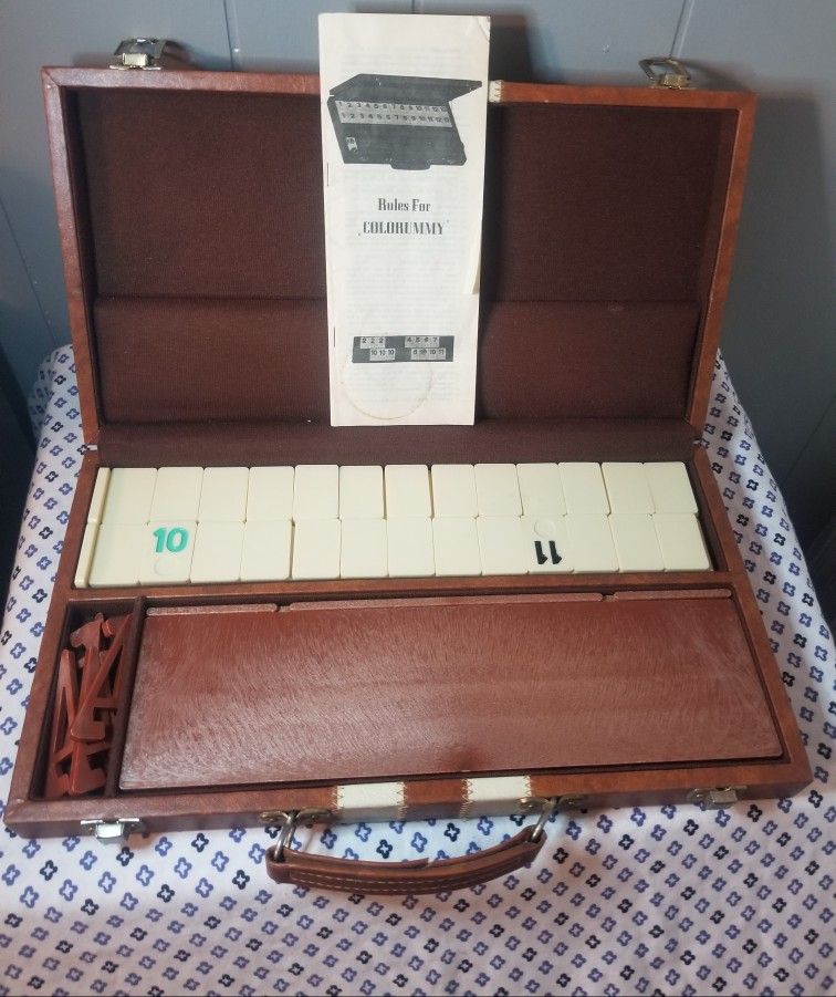 Rummikub Colorummy Rummy Game Faux Leather Case Vintage With Booklet