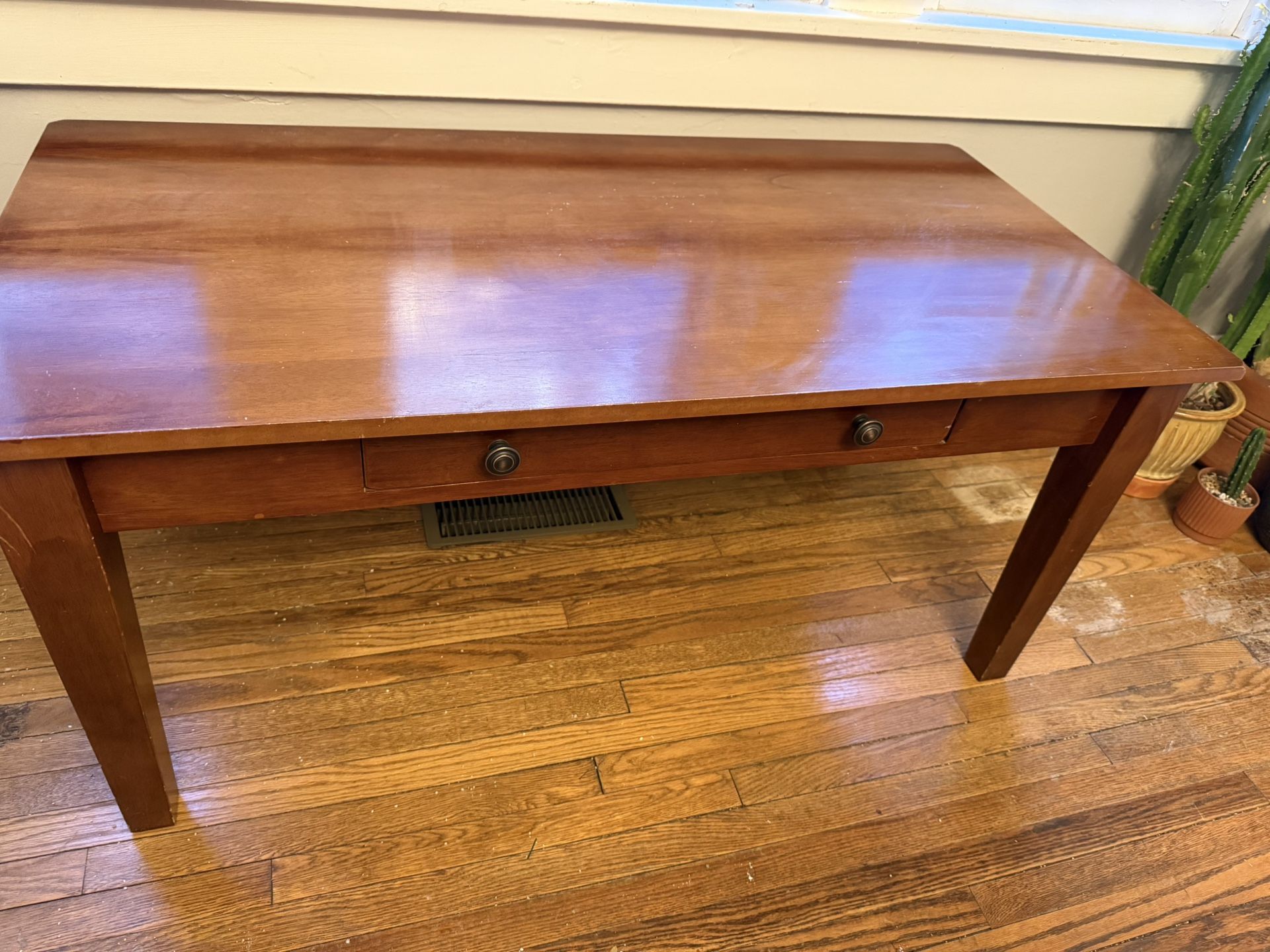 Mission-Style Wooden Coffee Table and Sofa Table Set