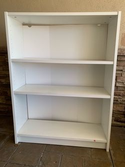 2 White bookshelves $25 each