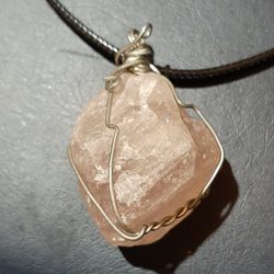 Chunky Natural Rose Quartz Necklace