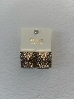 The Petal New York Glitter Square Stud Earrings