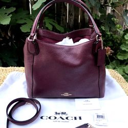 NEW 🌸 COACH CROSSBODY PEBBLE LEATHER (BURGUNDY) 🌸 $150