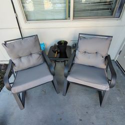 Rocking Chair Patio Set With Side Table
