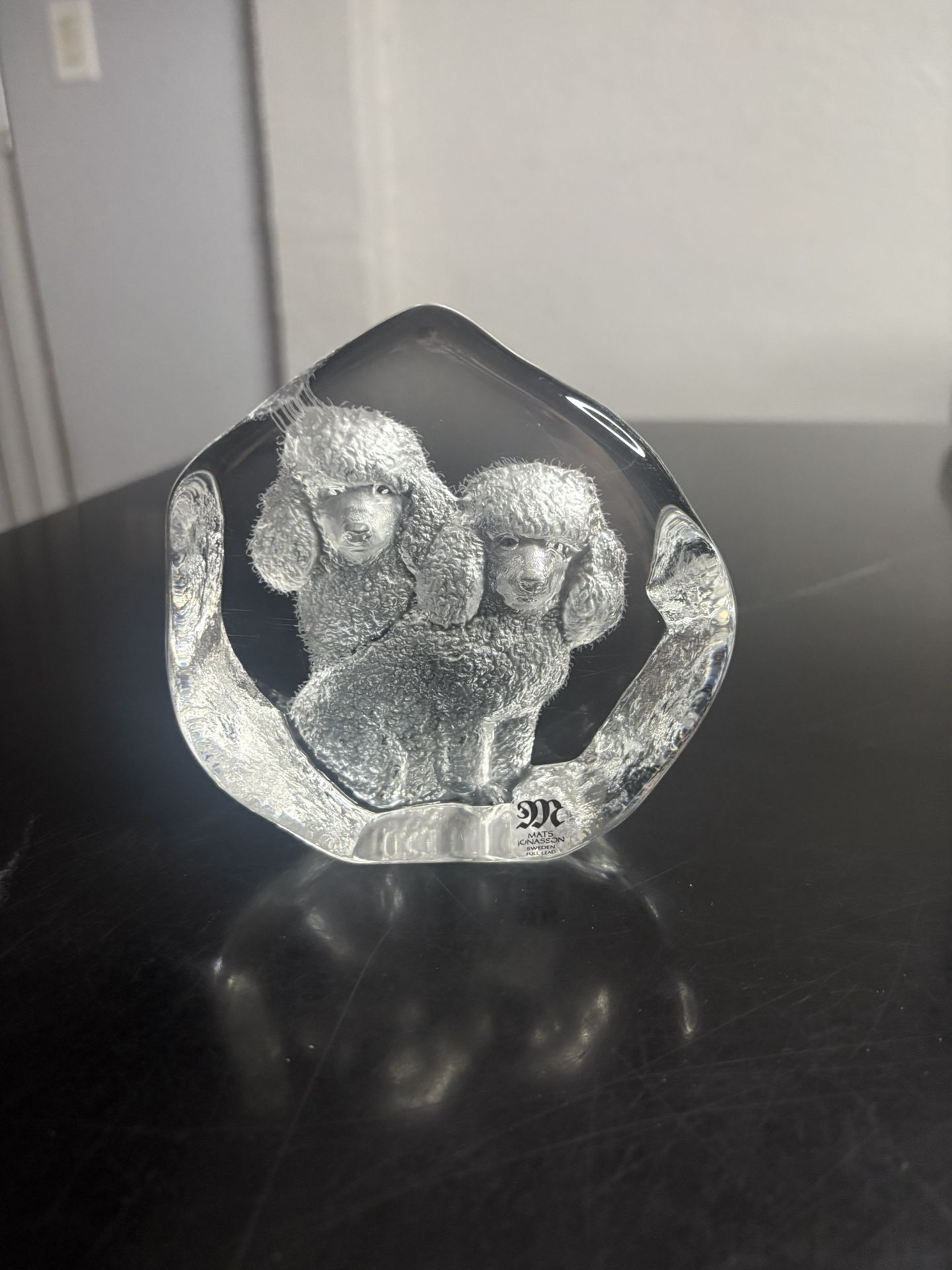 Mats Jonasson Poodles Paperweight